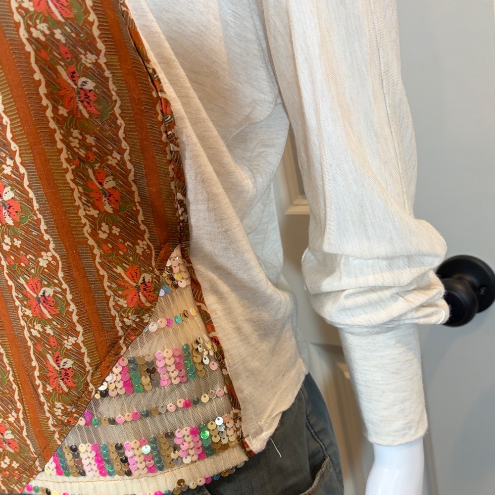 Chic Patchwork Long Sleeve Blouse - image 5